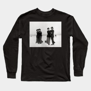 Ice Skating Couples, 1915. Vintage Photo Long Sleeve T-Shirt